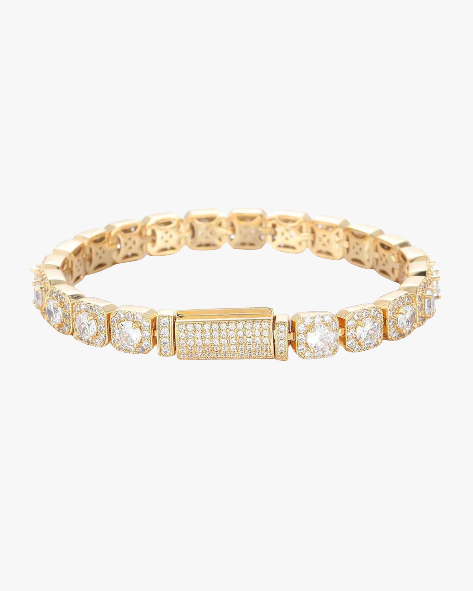 Gold Crown Link Bracelet