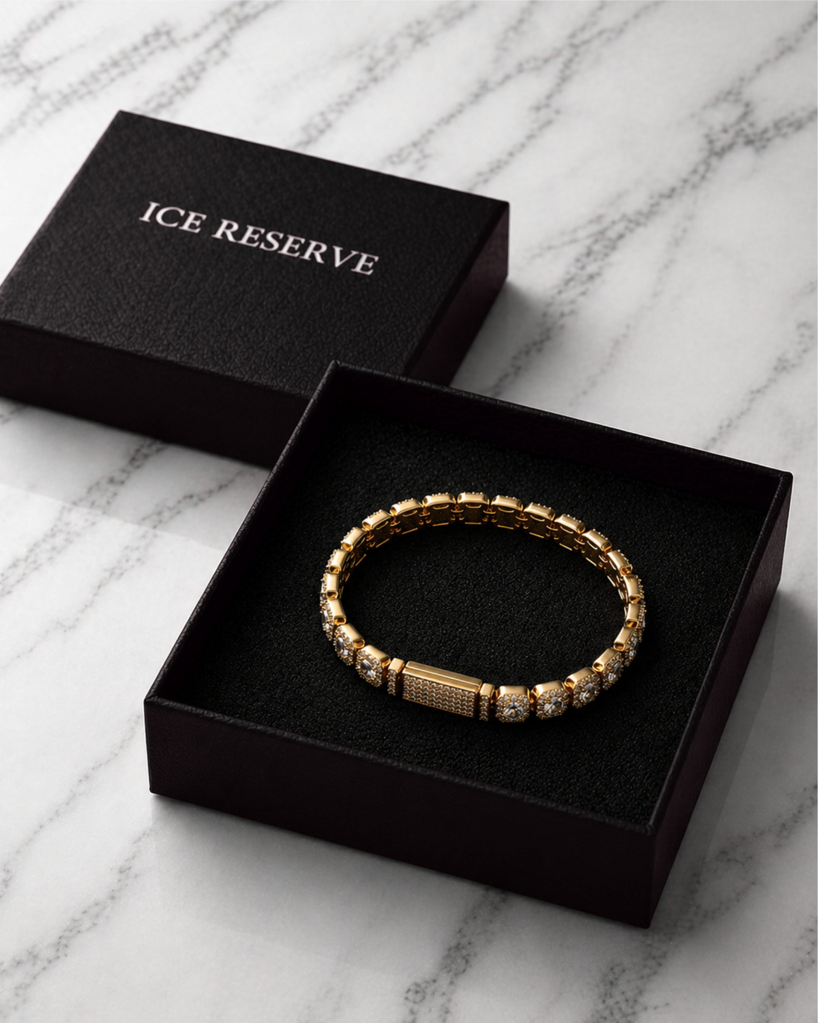 Gold Crown Link Bracelet