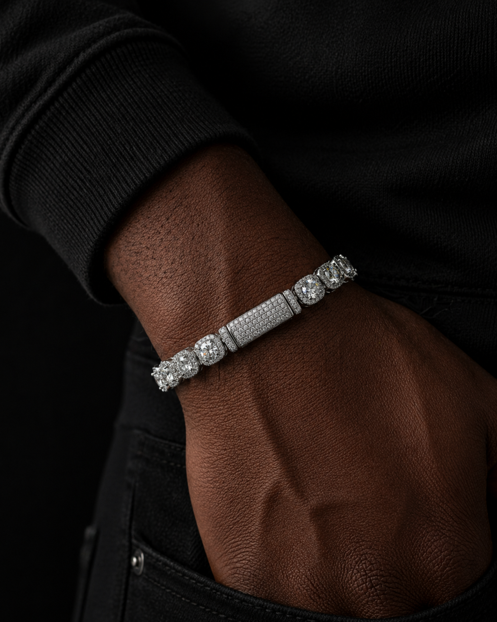 Silver Crown Link Bracelet