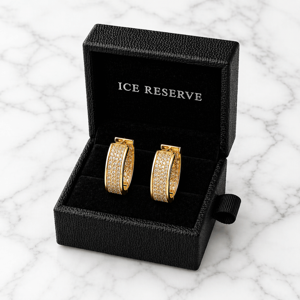 Golden Pavé Hoops