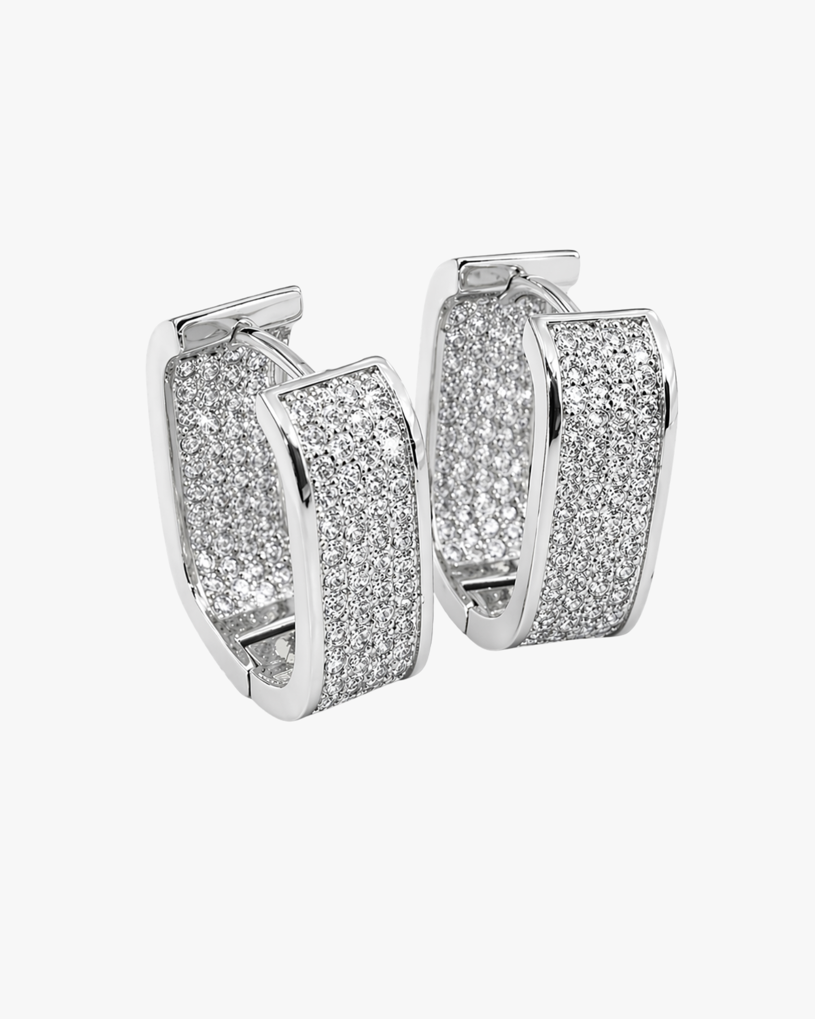 Silver Pavé Hoops