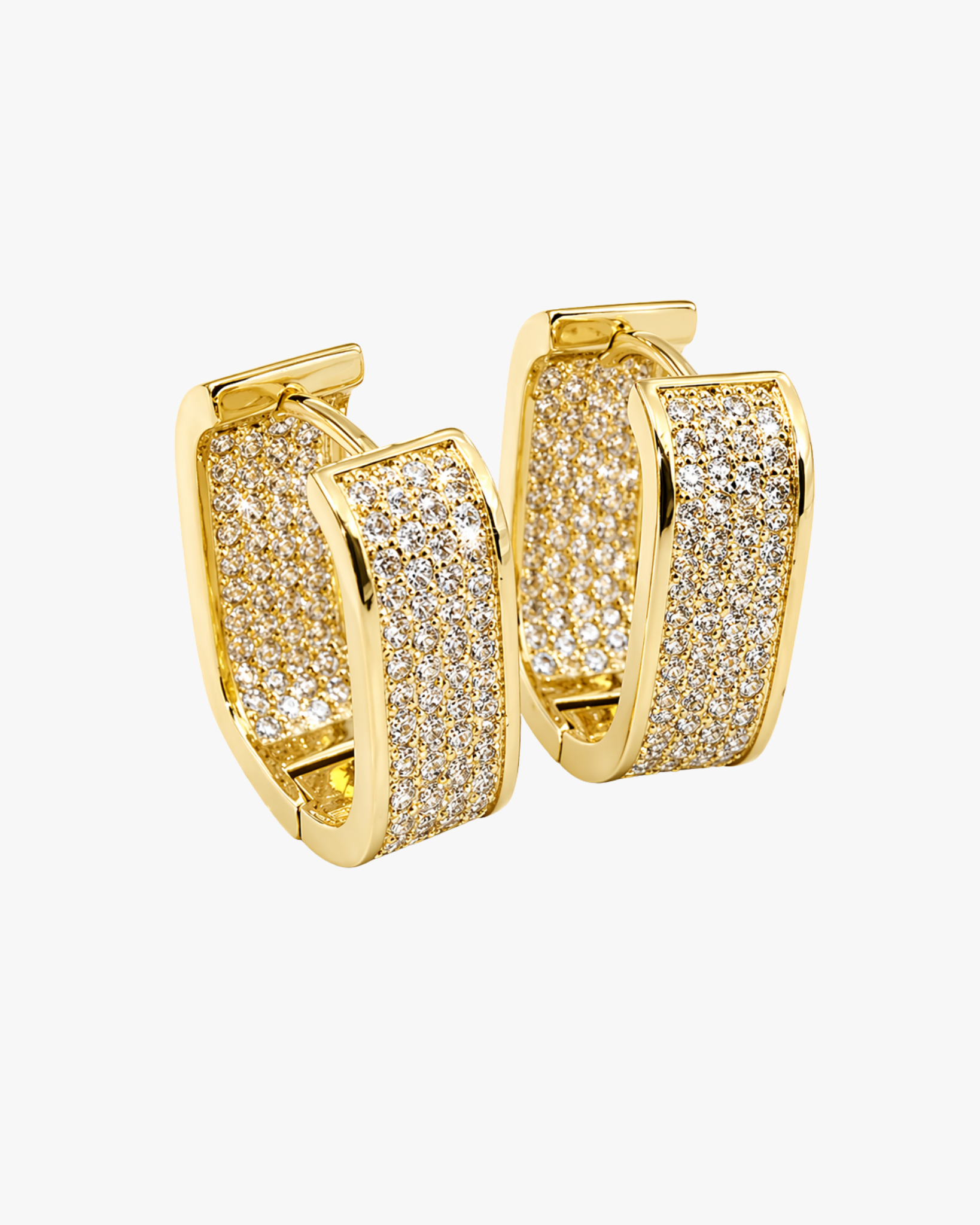 Golden Pavé Hoops