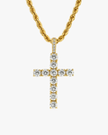 Iced Cross Pendant Gold